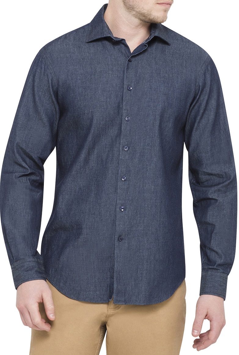 Van Heusen 100% premium cotton Denim Shirt European-Tailored Fit