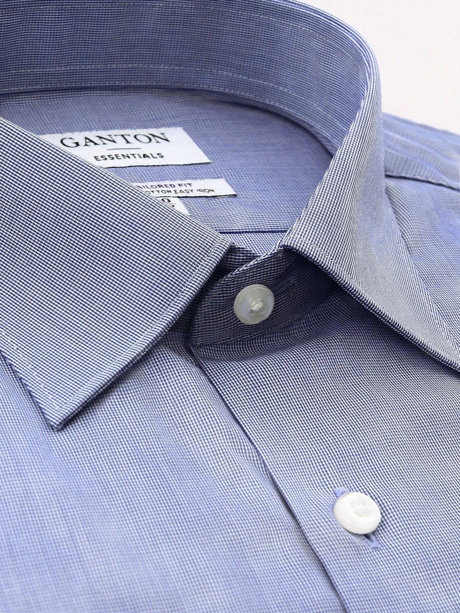 Ganton Shirts Essentials City Tailored Fit Navy Business Shirts