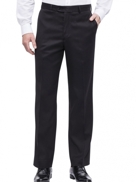 Bracks Slacks Black Pant in Flat Front ideal Business Trouser